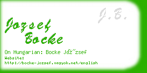 jozsef bocke business card